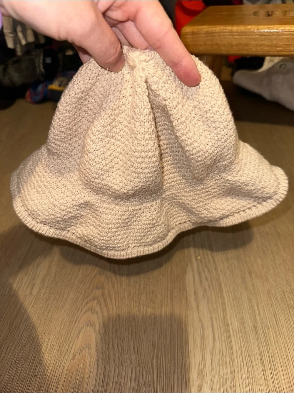 Carter's Knit Bucket Hat in Light Beige